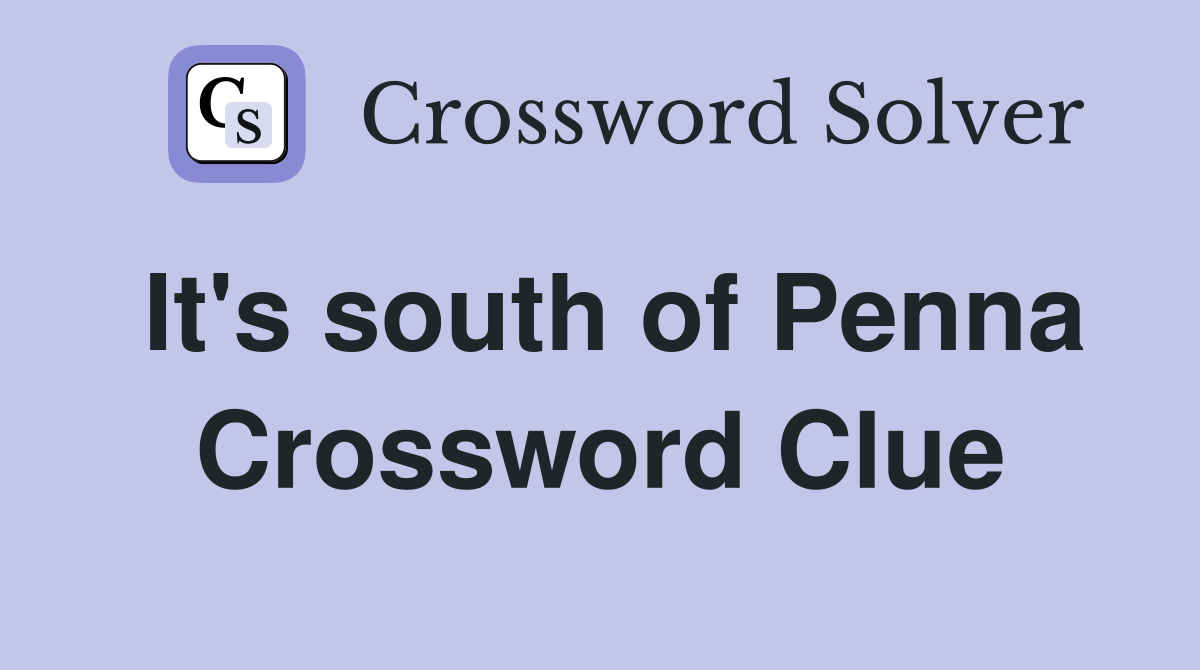 It's south of Penna Crossword Clue