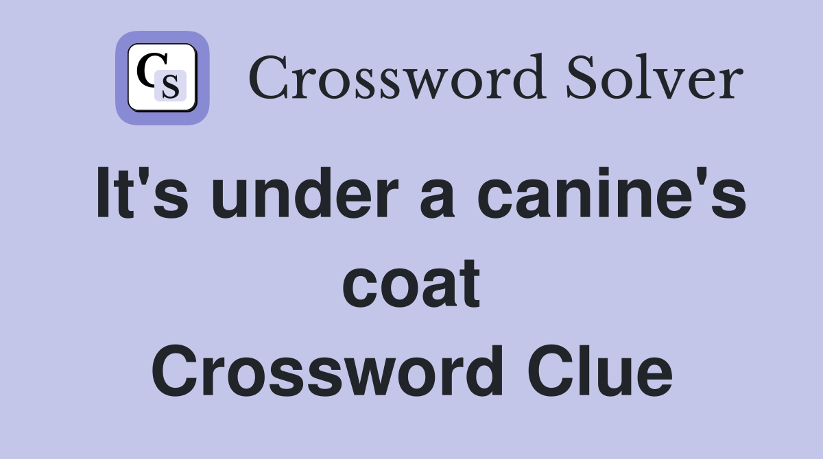 It's under a canine's coat Crossword Clue
