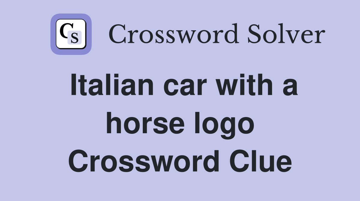 Italian car with a horse logo Crossword Clue