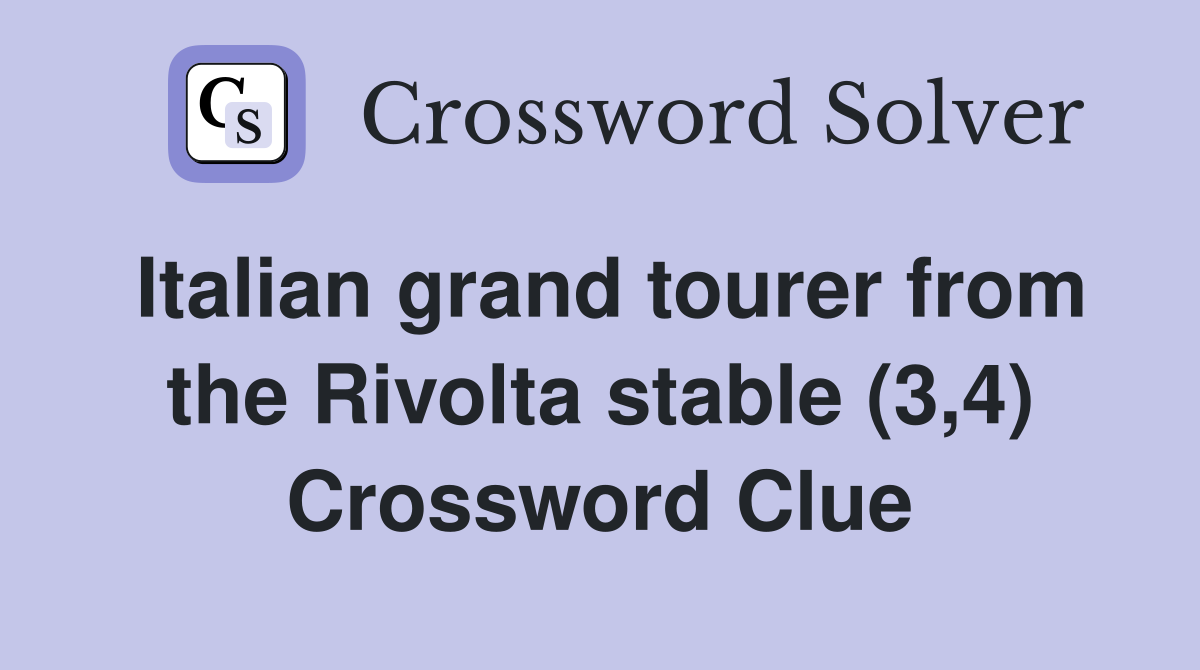 Italian grand tourer from the Rivolta stable (3,4) Crossword Clue