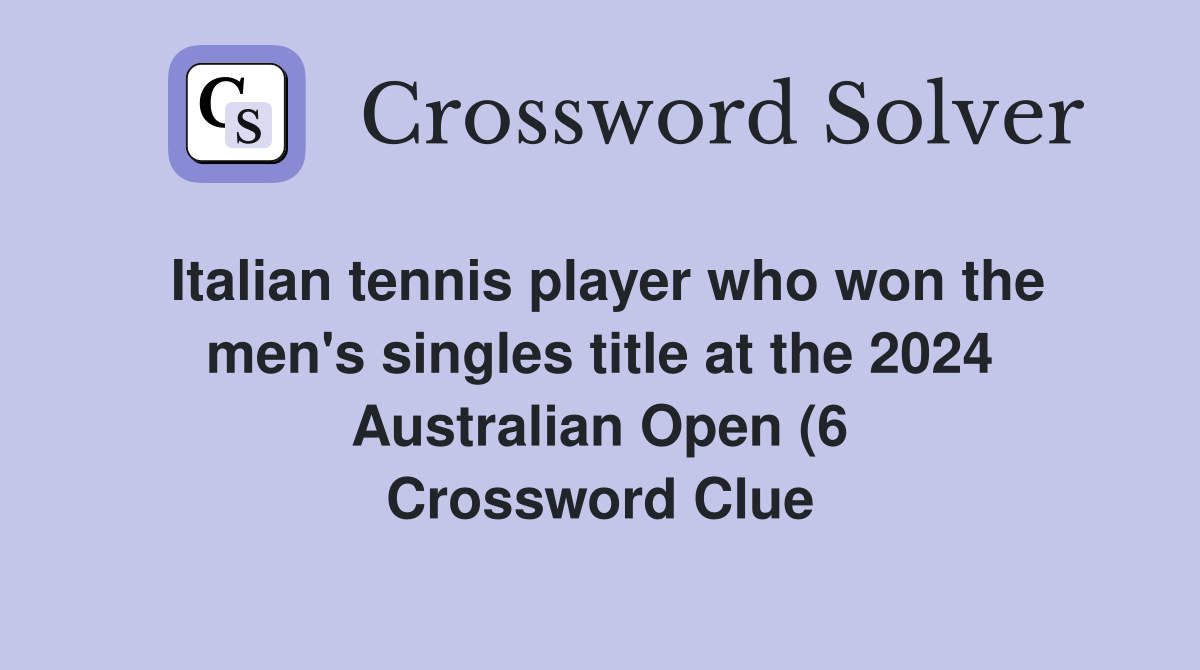 Italian tennis player who won the men #39 s singles title at the 2024 Italian tennis player who won the men #39 s singles title at the 2024