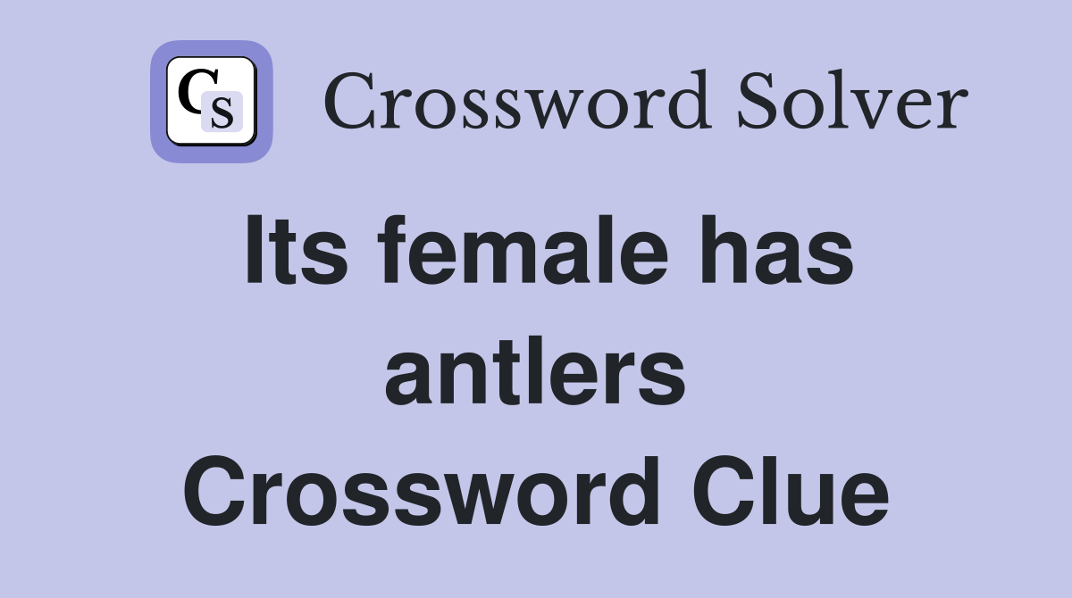 Its female has antlers Crossword Clue