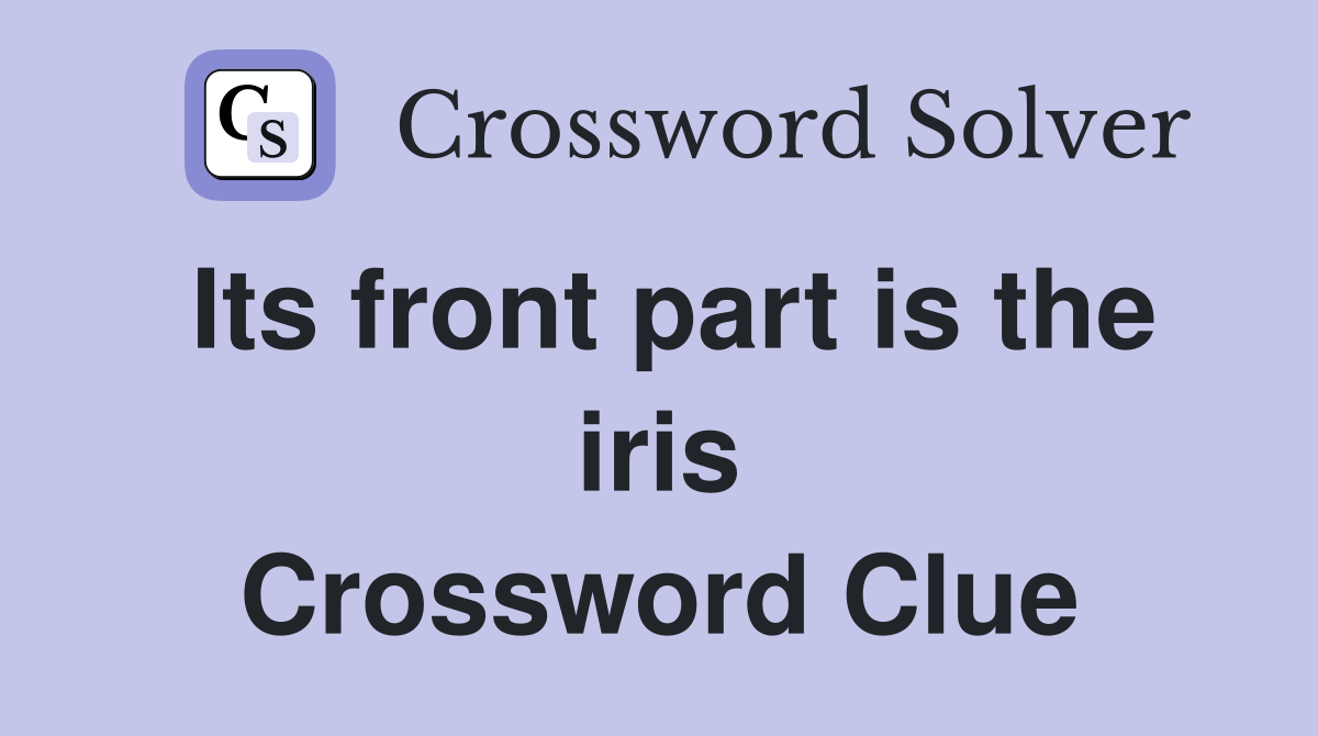 Its front part is the iris Crossword Clue