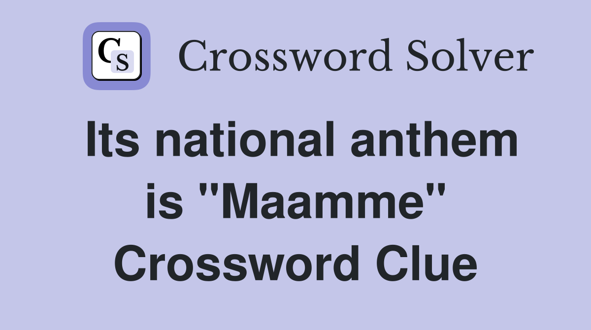 Its national anthem is "Maamme" Crossword Clue
