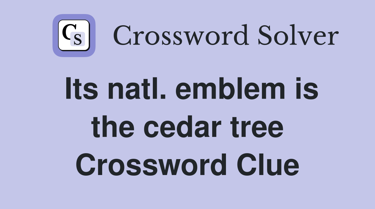 Its natl. emblem is the cedar tree Crossword Clue