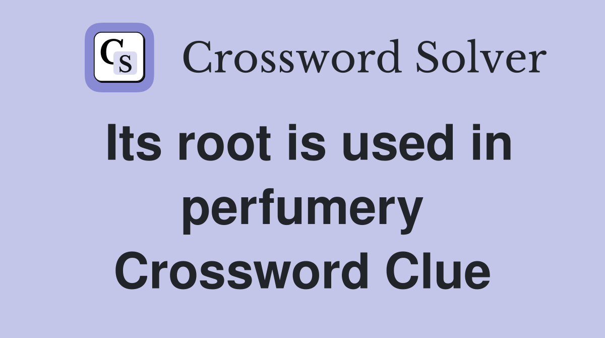 Its root is used in perfumery Crossword Clue