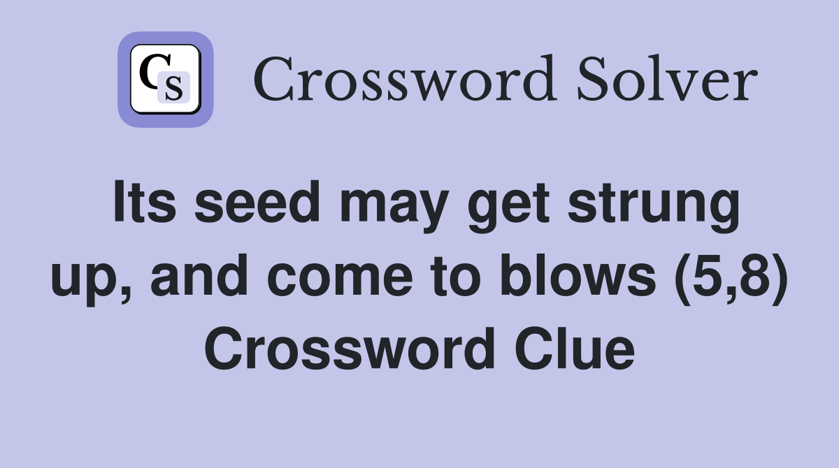 Its seed may get strung up, and come to blows (5,8) Crossword Clue