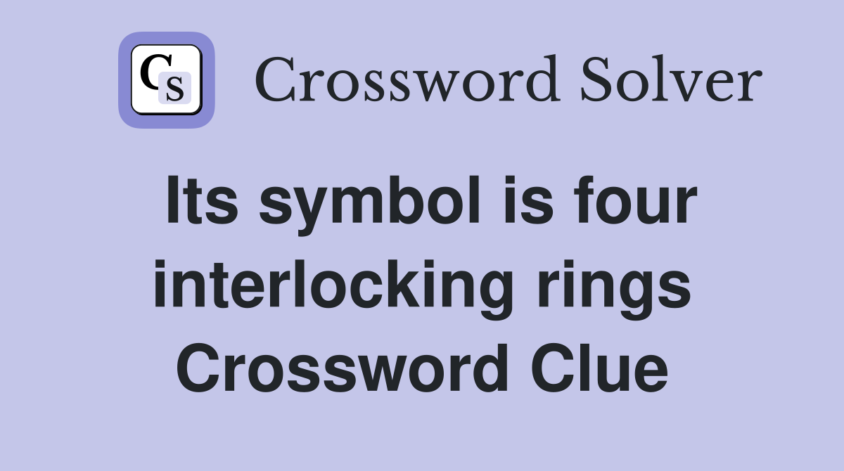 Its symbol is four interlocking rings Crossword Clue