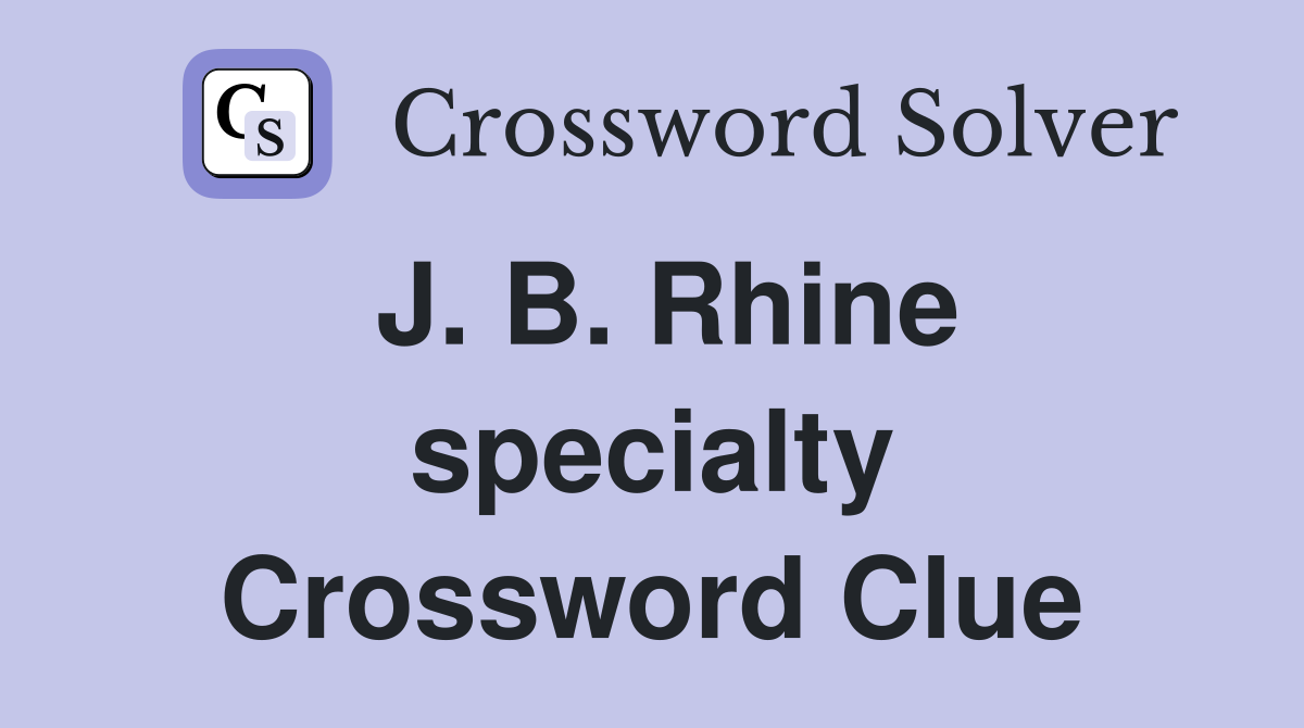 J. B. Rhine specialty Crossword Clue