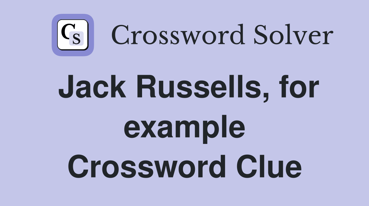 Jack Russells, for example Crossword Clue