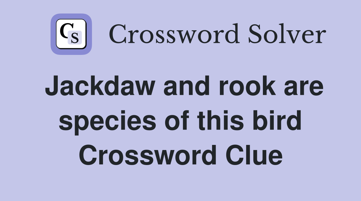 Jackdaw and rook are species of this bird Crossword Clue