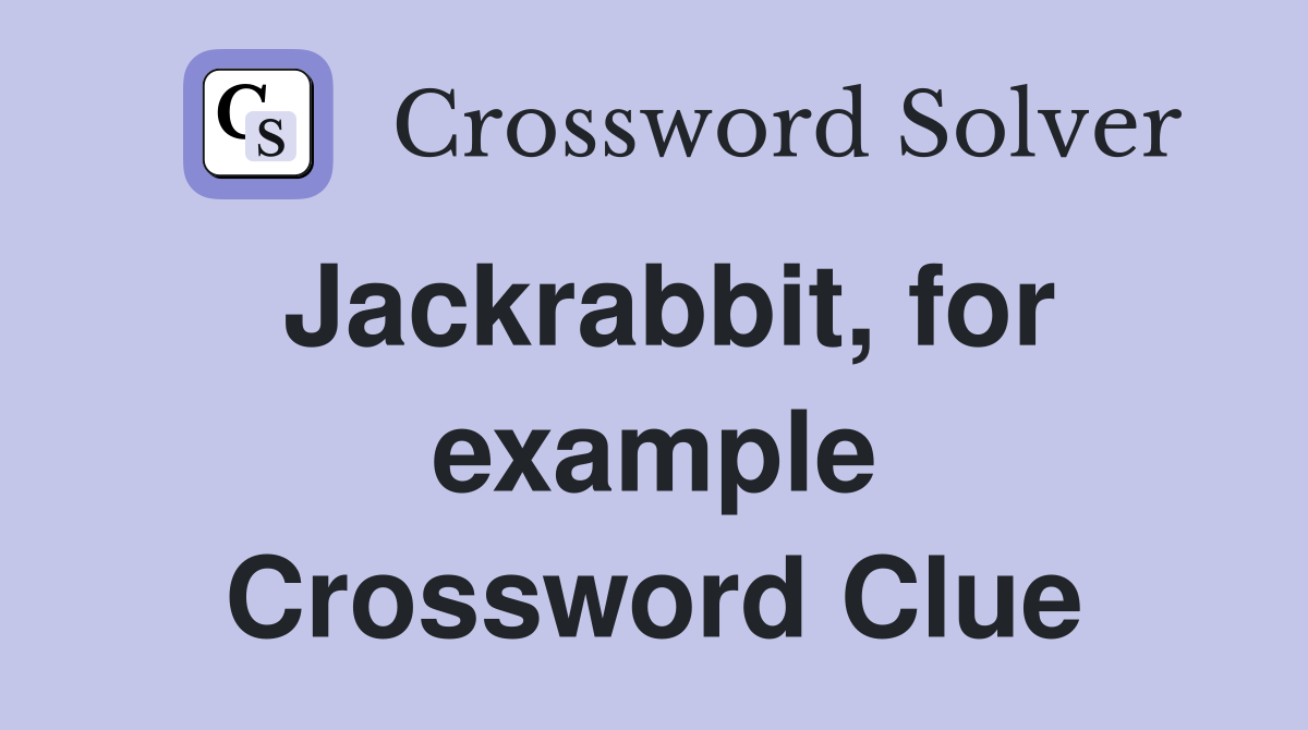 Jackrabbit, for example Crossword Clue
