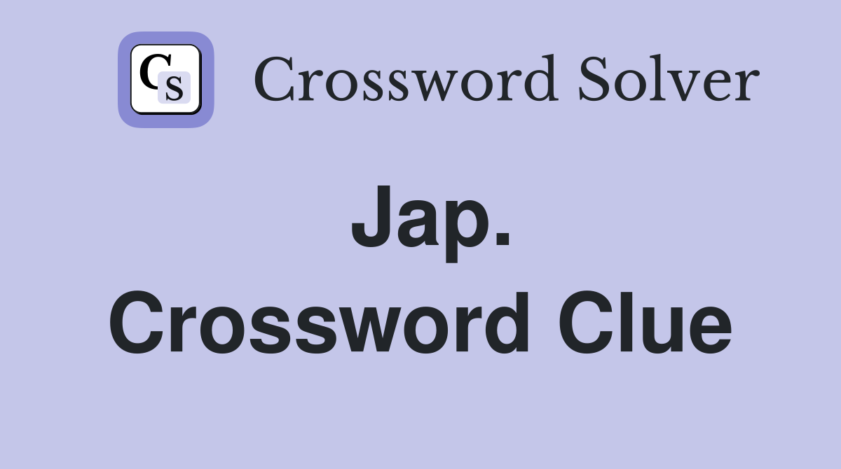 Jap. Crossword Clue