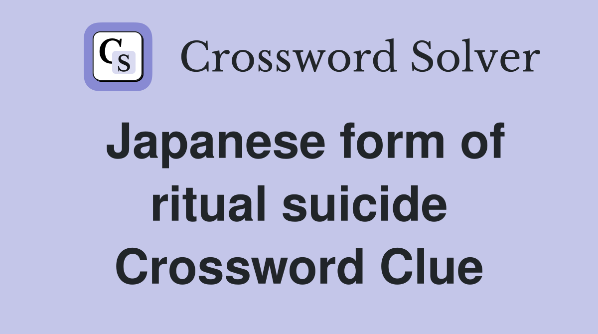 Japanese form of ritual suicide Crossword Clue