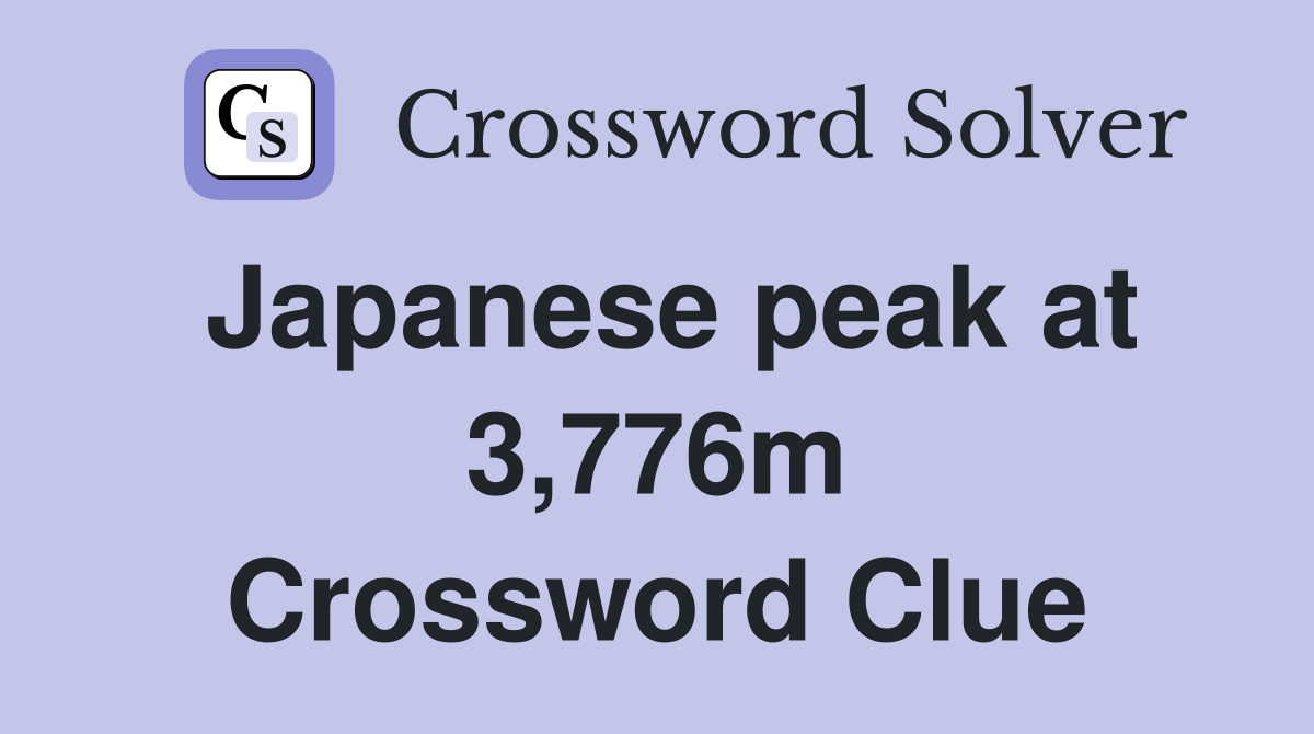Japanese peak at 3,776m Crossword Clue