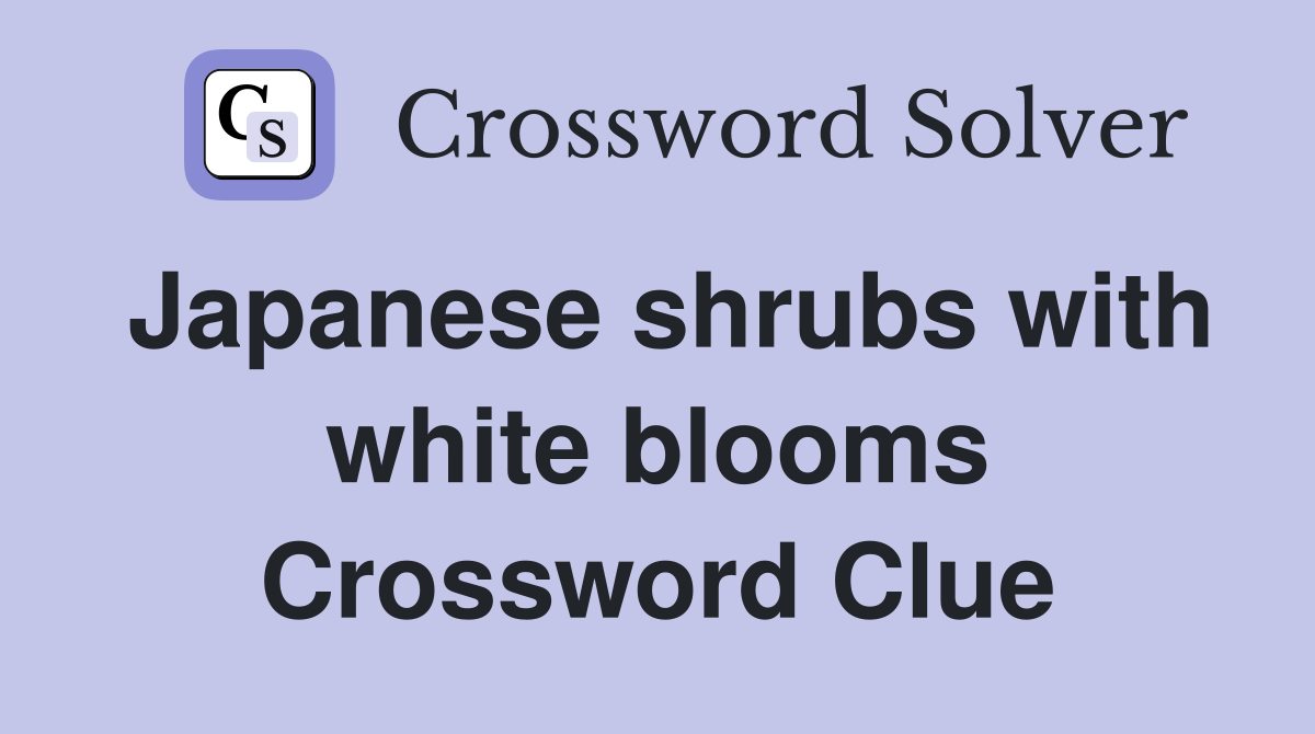 Japanese shrubs with white blooms Crossword Clue
