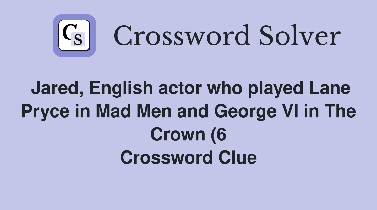Jared English actor who played Lane Pryce in Mad Men and George VI in Jared English actor who played Lane Pryce in Mad Men and George VI in