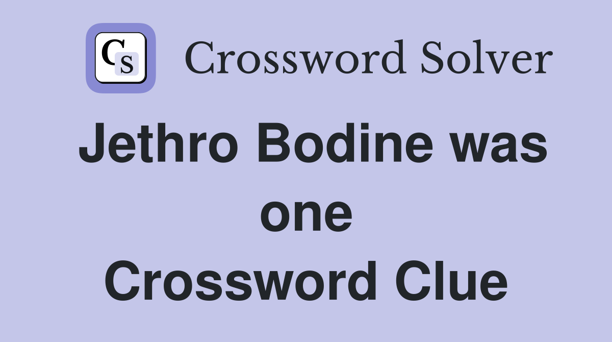 Jethro Bodine was one Crossword Clue
