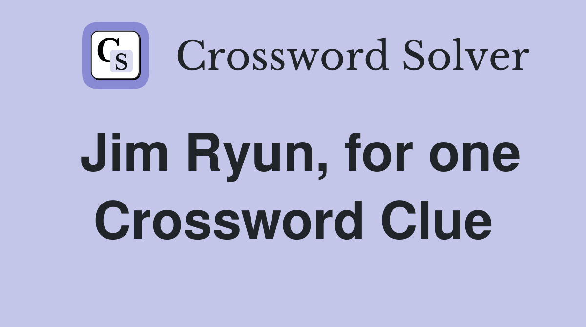 Jim Ryun, for one Crossword Clue