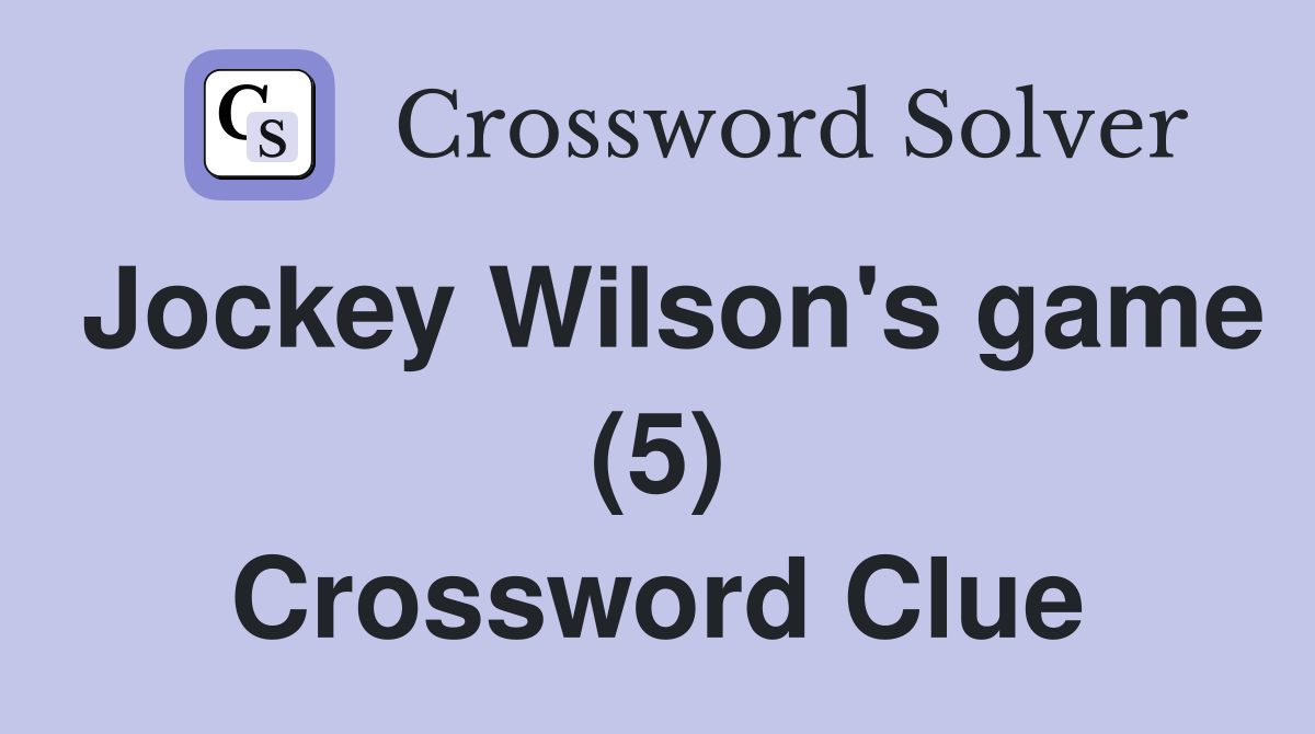 Jockey Wilson's game (5) Crossword Clue