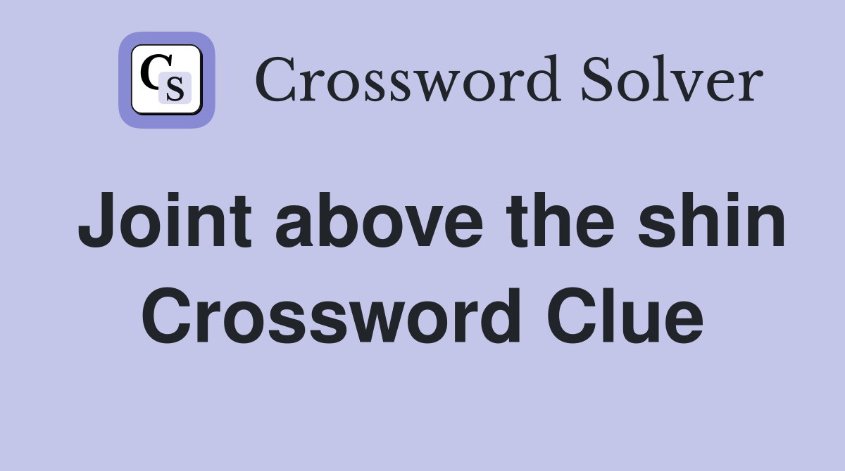 Joint above the shin Crossword Clue