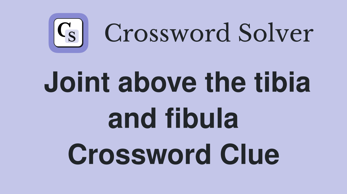 Joint above the tibia and fibula Crossword Clue