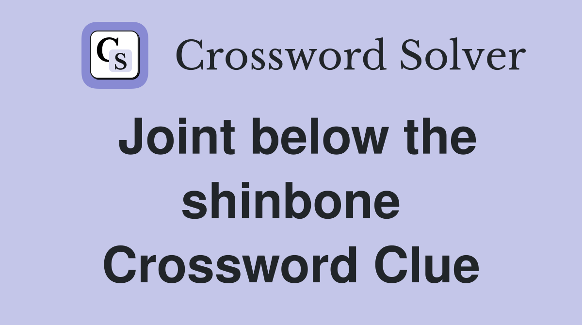 Joint below the shinbone Crossword Clue