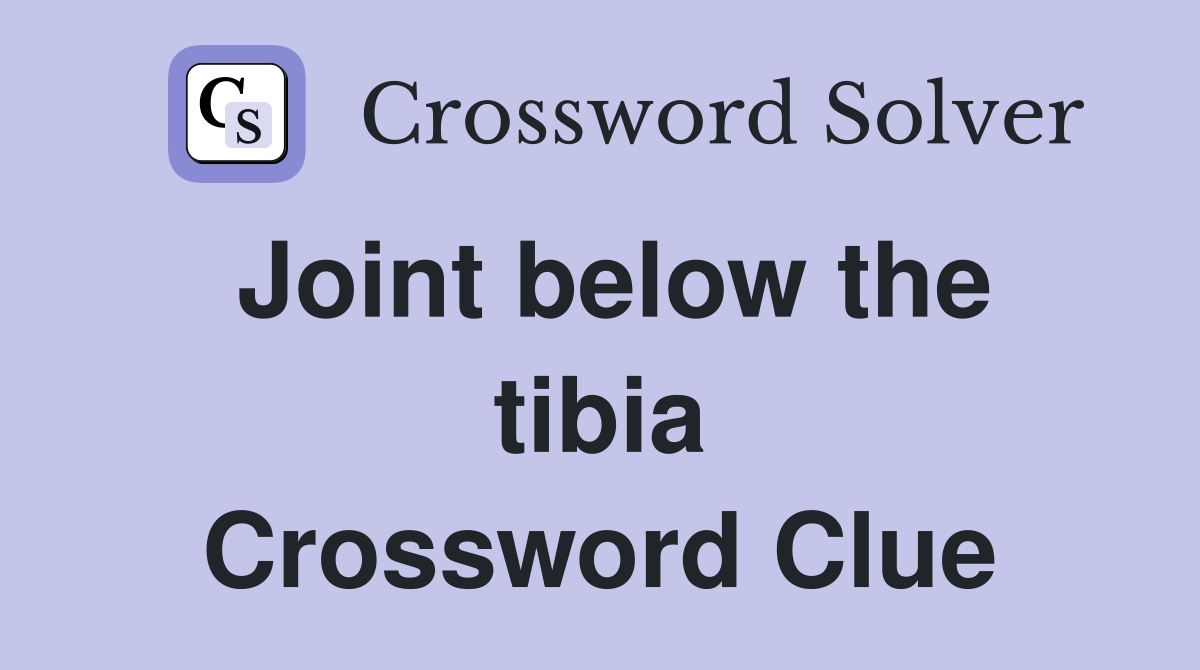 Joint below the tibia Crossword Clue