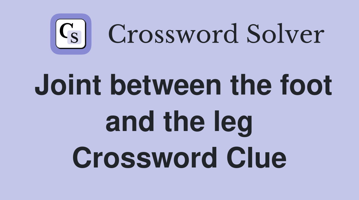 Joint between the foot and the leg Crossword Clue