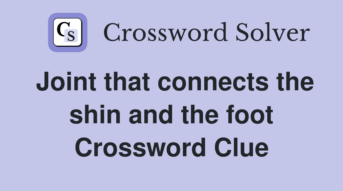 Joint that connects the shin and the foot Crossword Clue