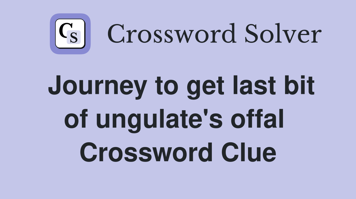 Journey to get last bit of ungulate's offal  Crossword Clue