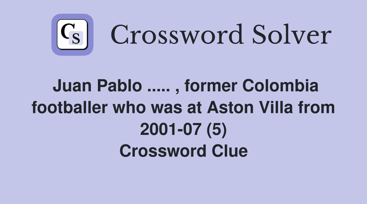 Juan Pablo former Colombia footballer who was at Aston Villa