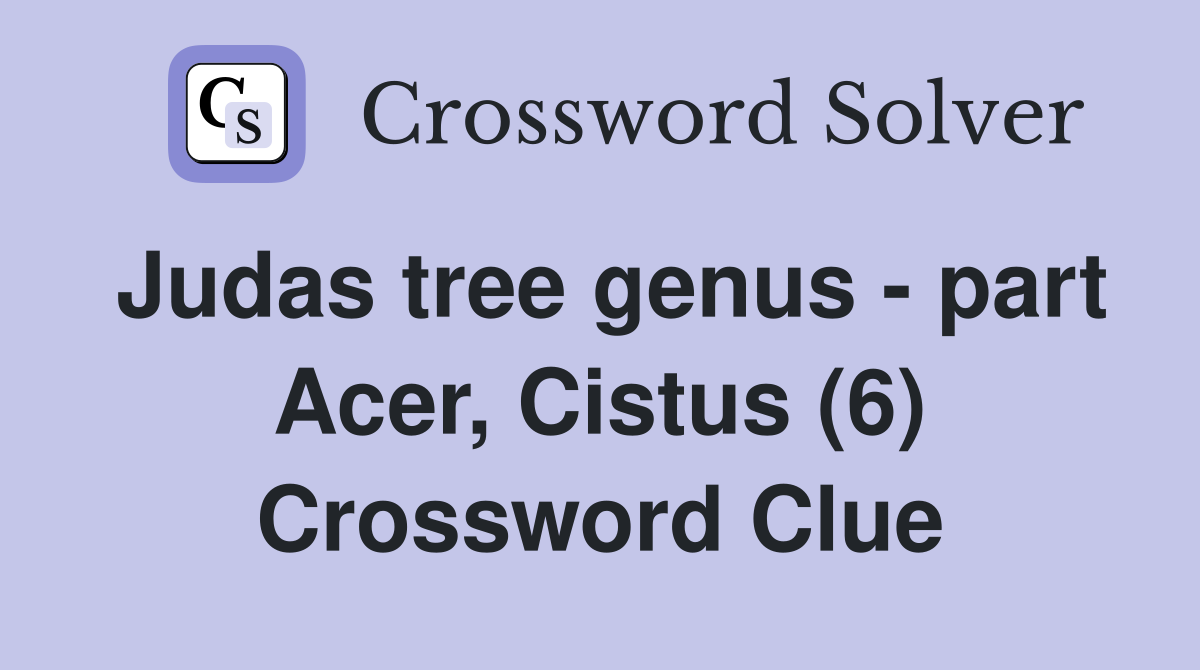 Judas tree genus - part Acer, Cistus (6) Crossword Clue