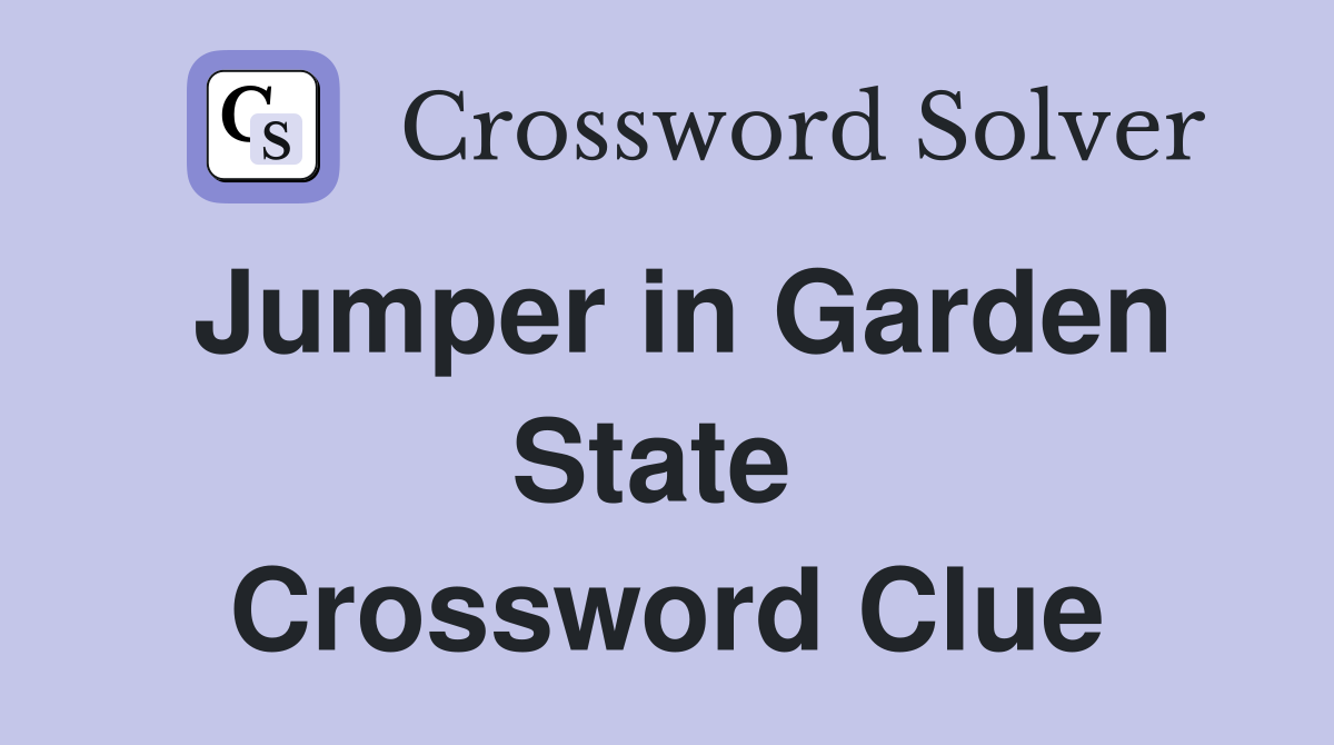 Jumper in Garden State  Crossword Clue