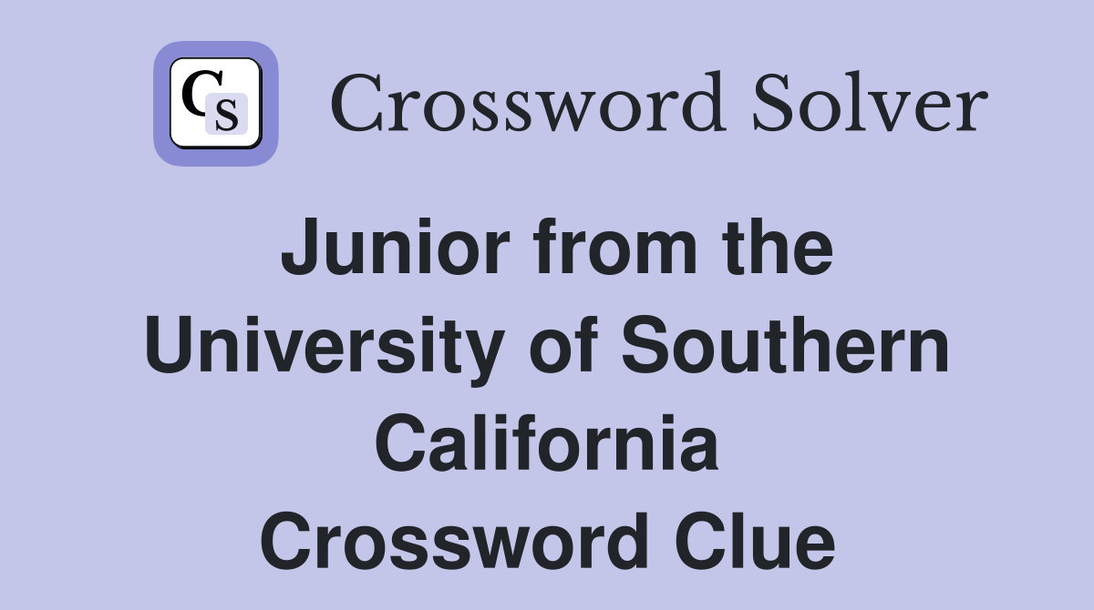 Junior from the University of Southern California Crossword Clue