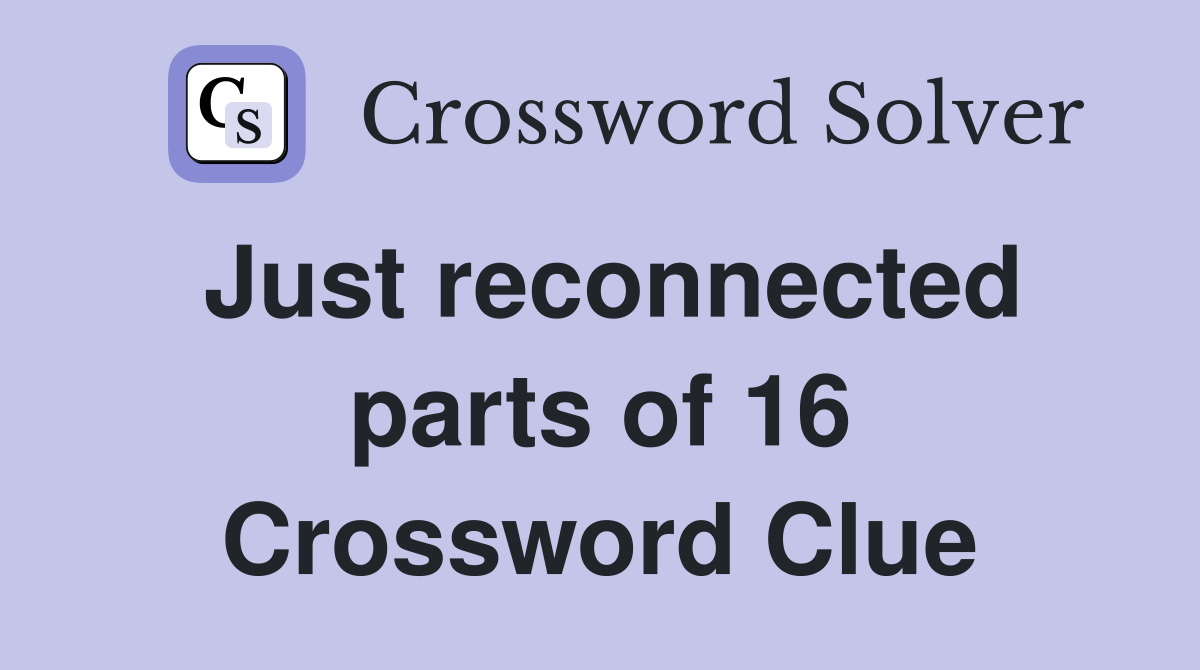 Just reconnected parts of 16 Crossword Clue