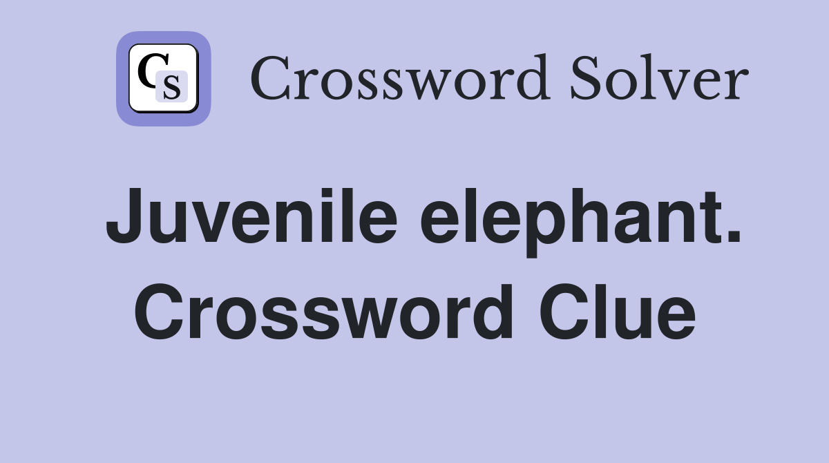 Juvenile elephant. Crossword Clue
