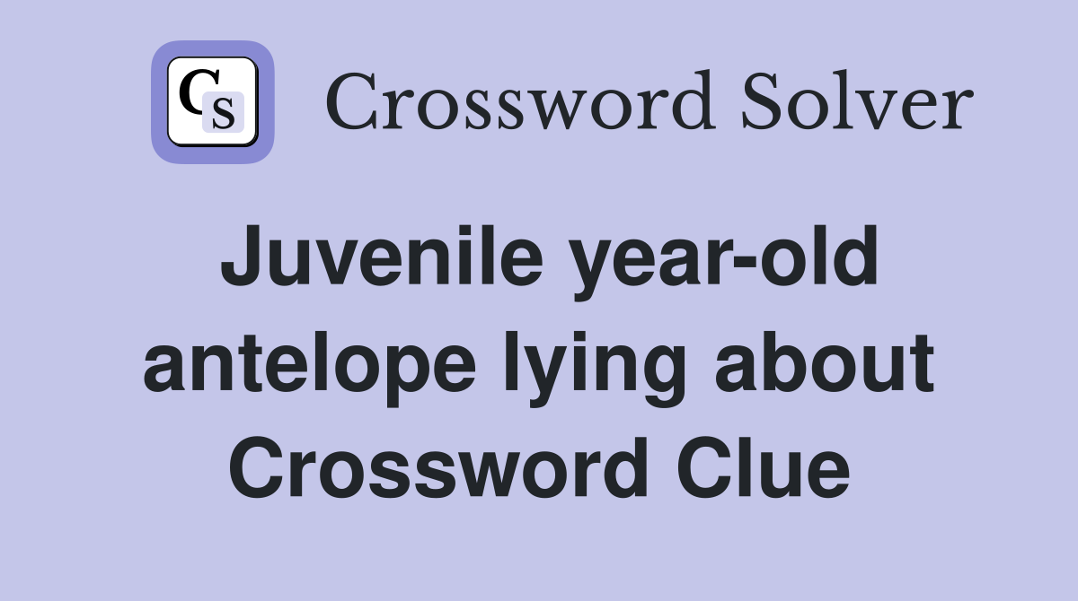 Juvenile year-old antelope lying about Crossword Clue