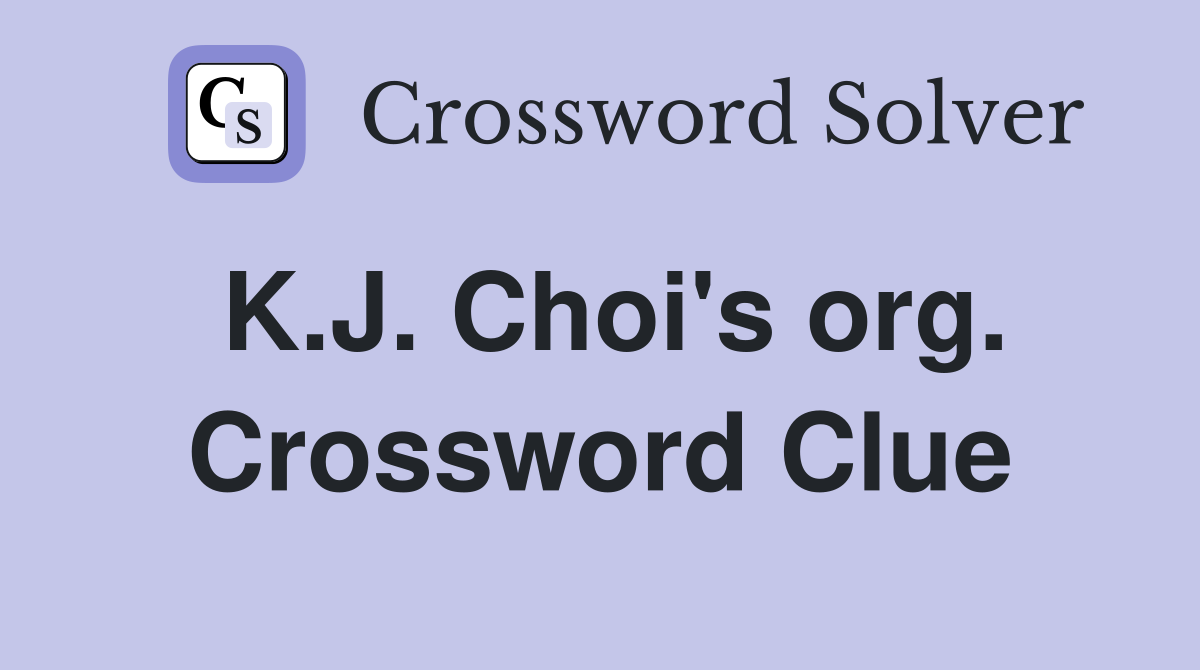 K.J. Choi's org. Crossword Clue