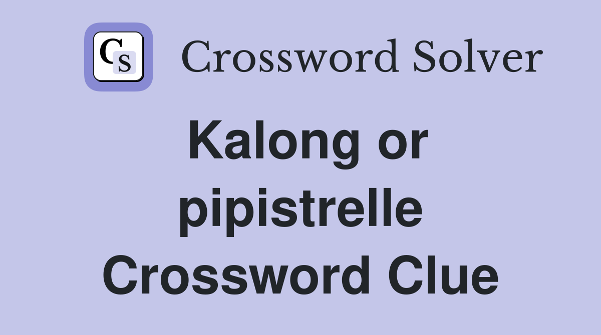 Kalong or pipistrelle Crossword Clue