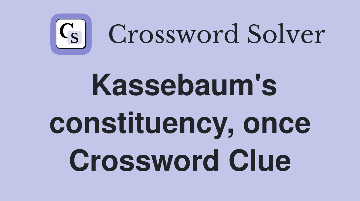 Kassebaum's constituency, once Crossword Clue