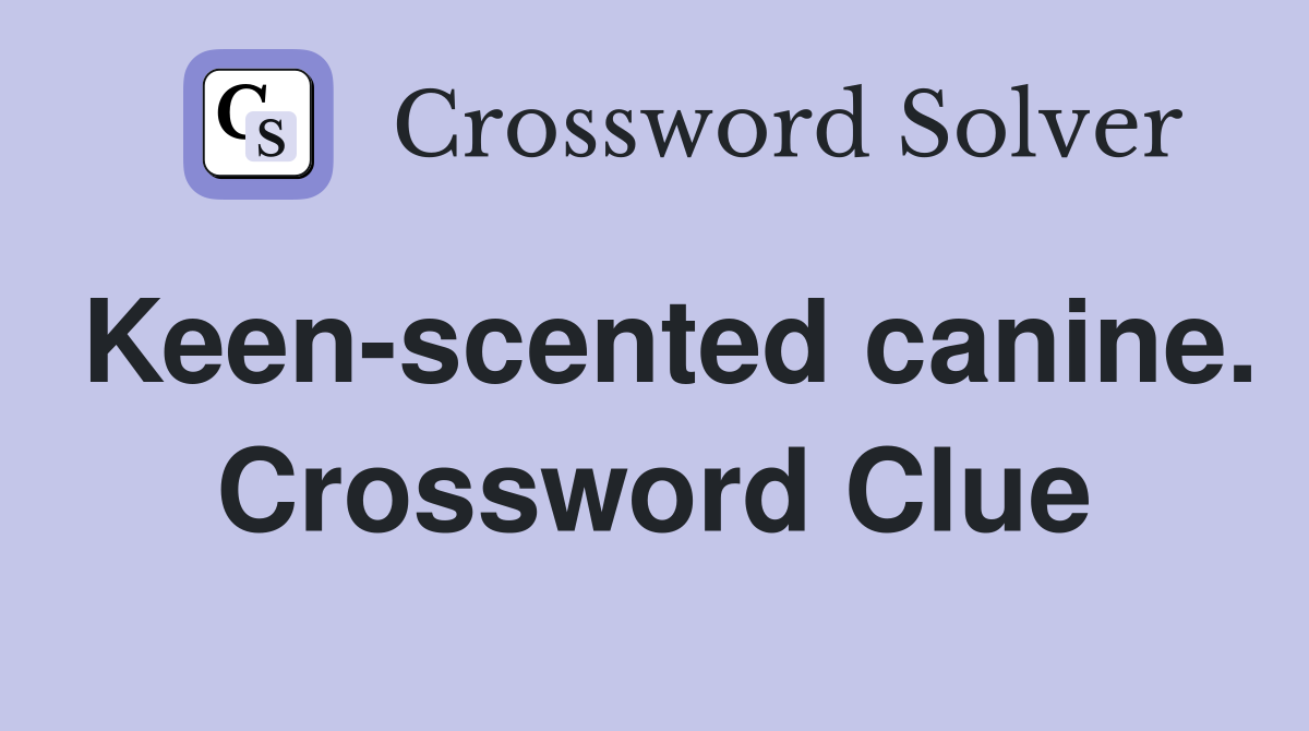 Keen-scented canine. Crossword Clue