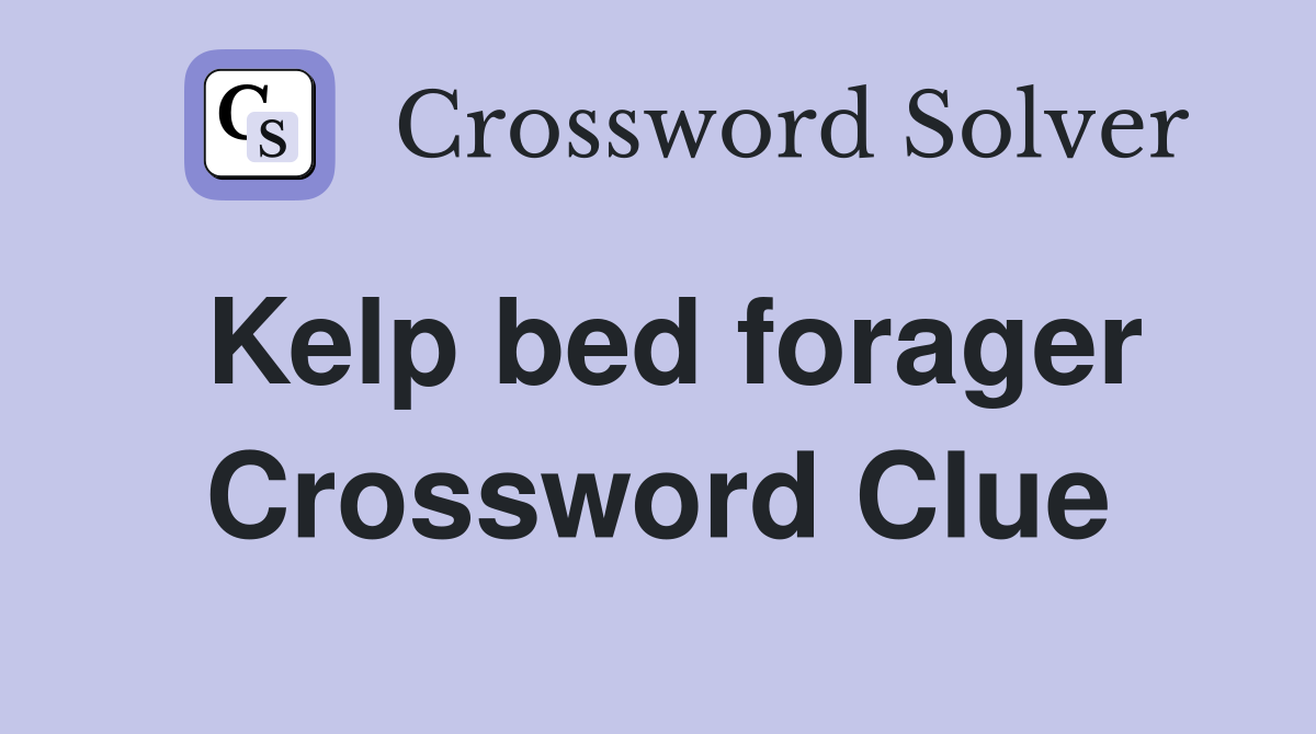 Kelp bed forager Crossword Clue