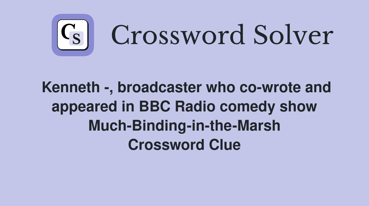 Kenneth broadcaster who co wrote and appeared in BBC Radio comedy