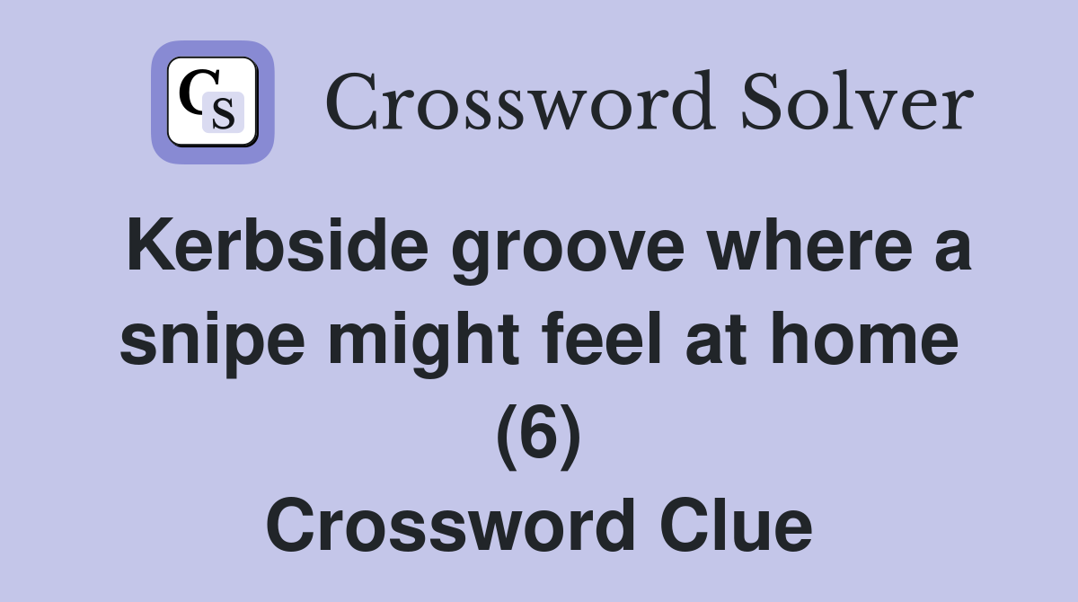 Kerbside groove where a snipe might feel at home (6) Crossword Clue