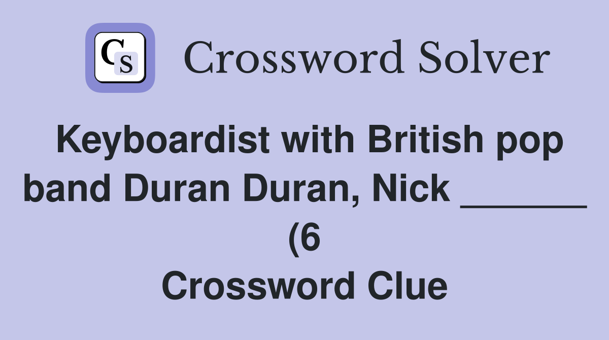 Keyboardist with British pop band Duran Duran Nick (6 Keyboardist with British pop band Duran Duran Nick (6