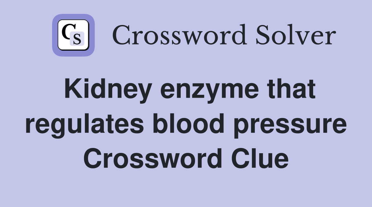 Kidney enzyme that regulates blood pressure Crossword Clue