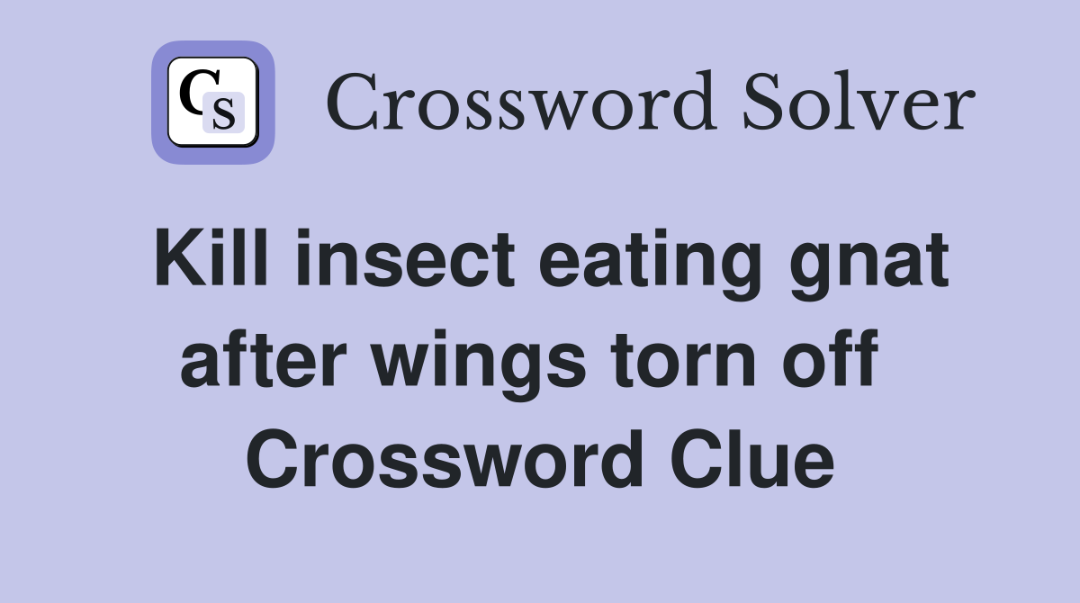 Kill insect eating gnat after wings torn off  Crossword Clue