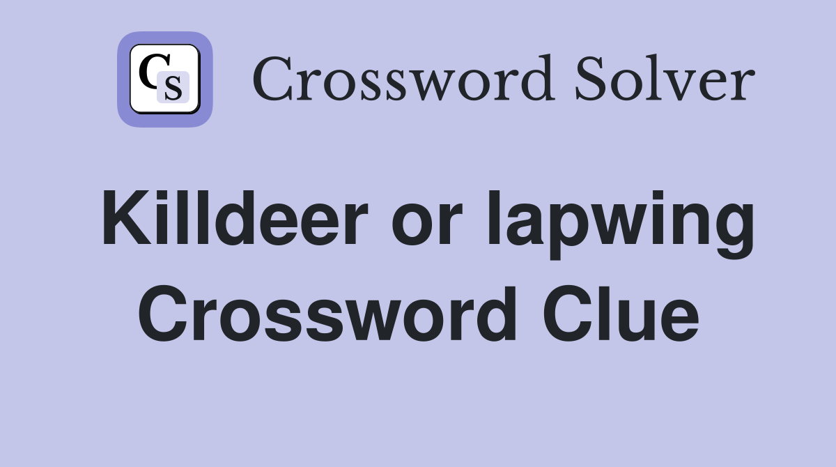 Killdeer or lapwing Crossword Clue