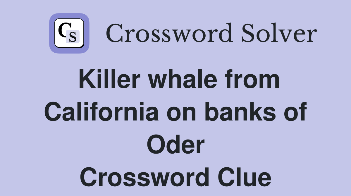Killer whale from California on banks of Oder Crossword Clue